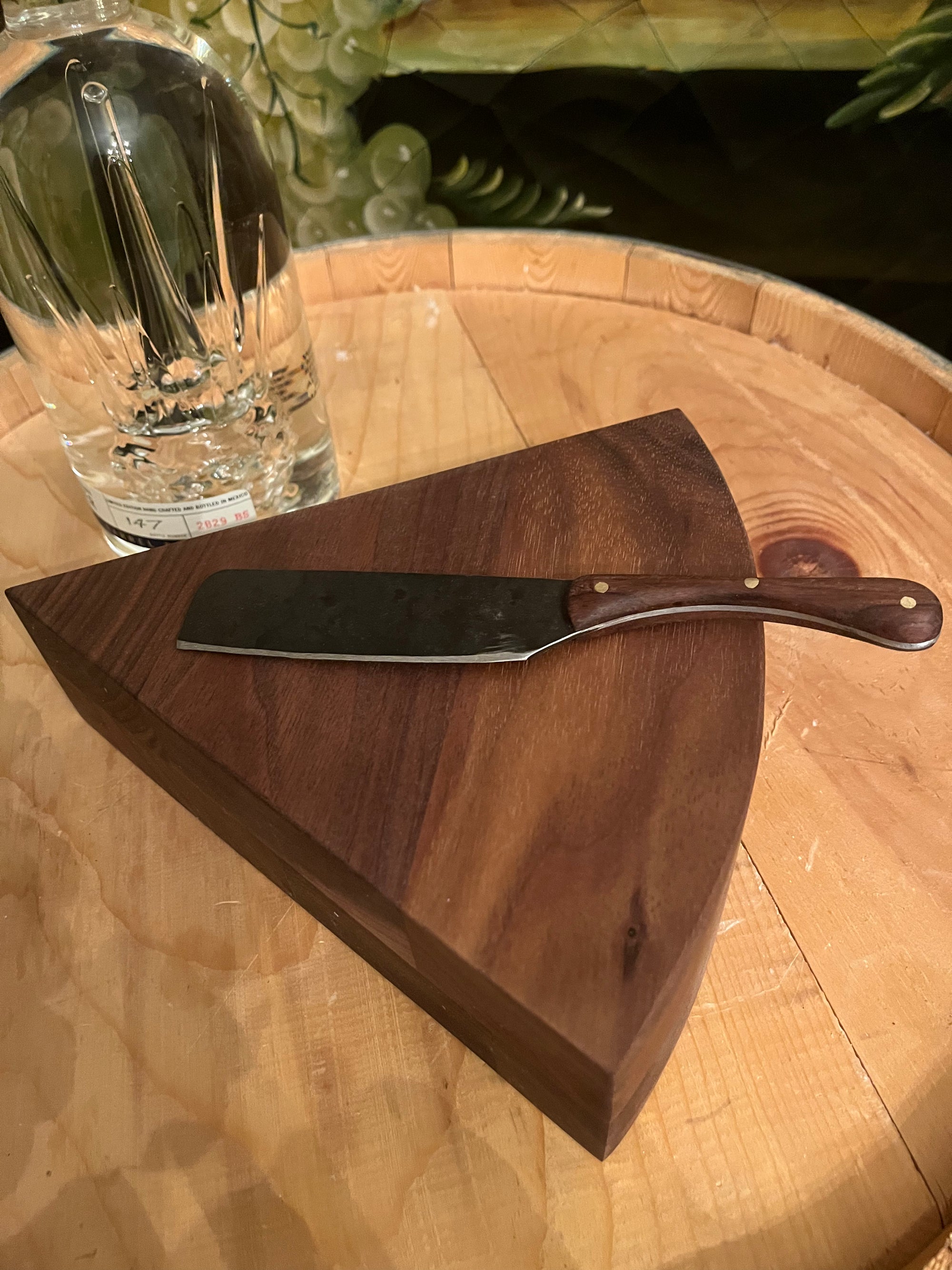 Cheese Serving Wedge with Forged Knife