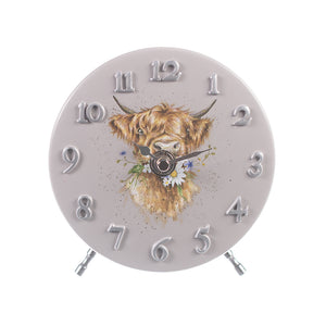 Highland Coo Wrendale Mantle Clock