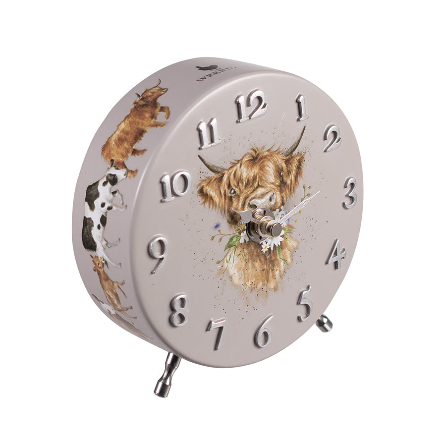 Highland Coo Wrendale Mantle Clock