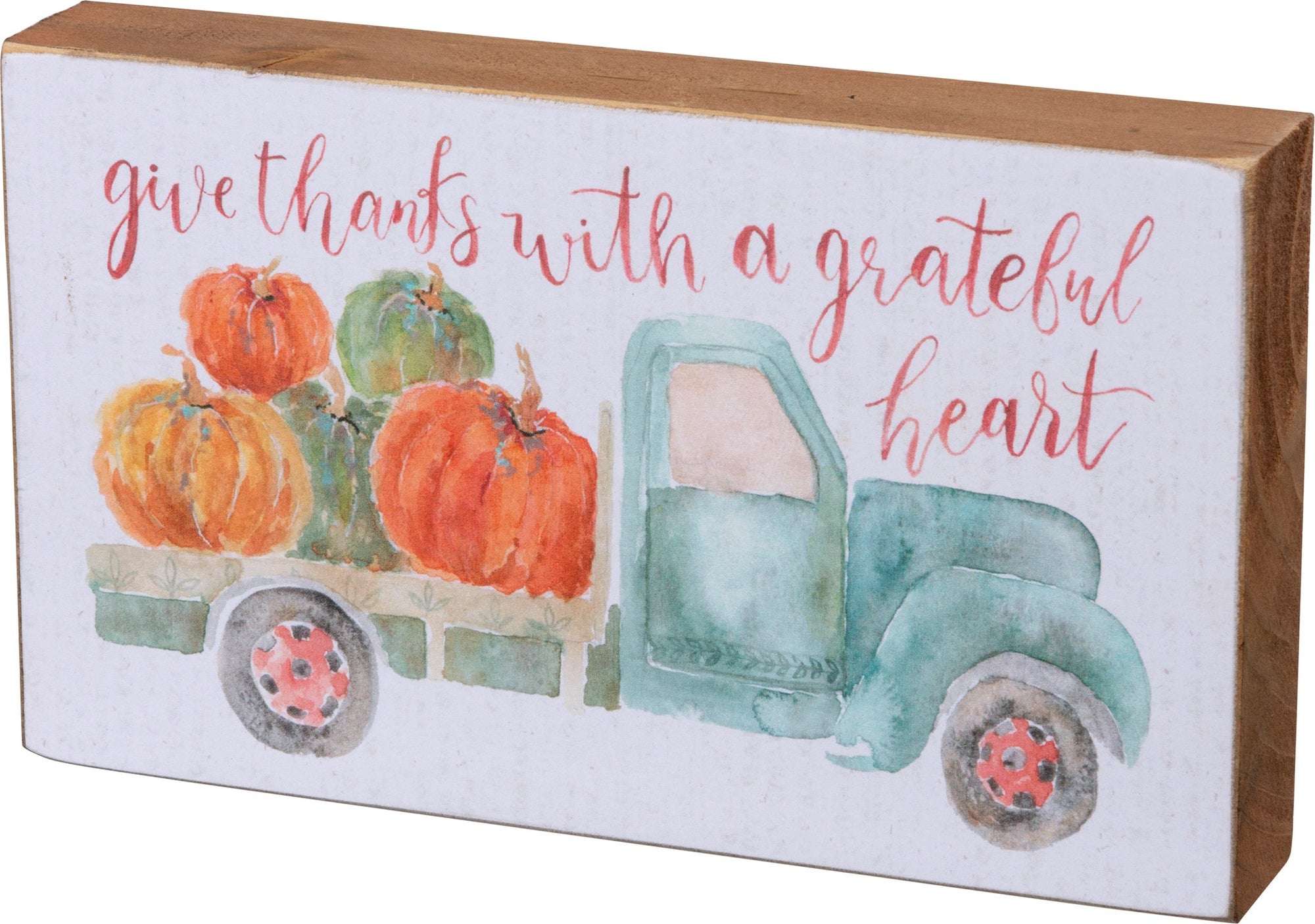 Give Thanks Grateful Heart Box Sign