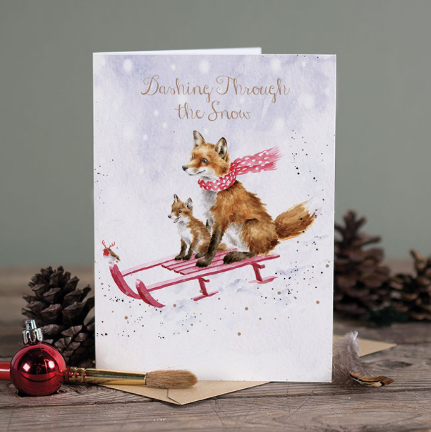 Wrendale Christmas Card - The Sleigh Ride