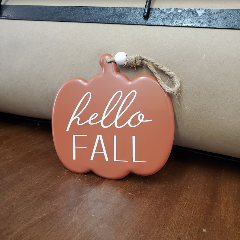 Hello Fall Tin Ornament