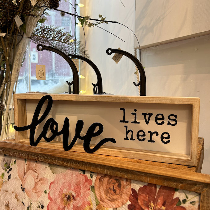 Love Lives Here Box Sign