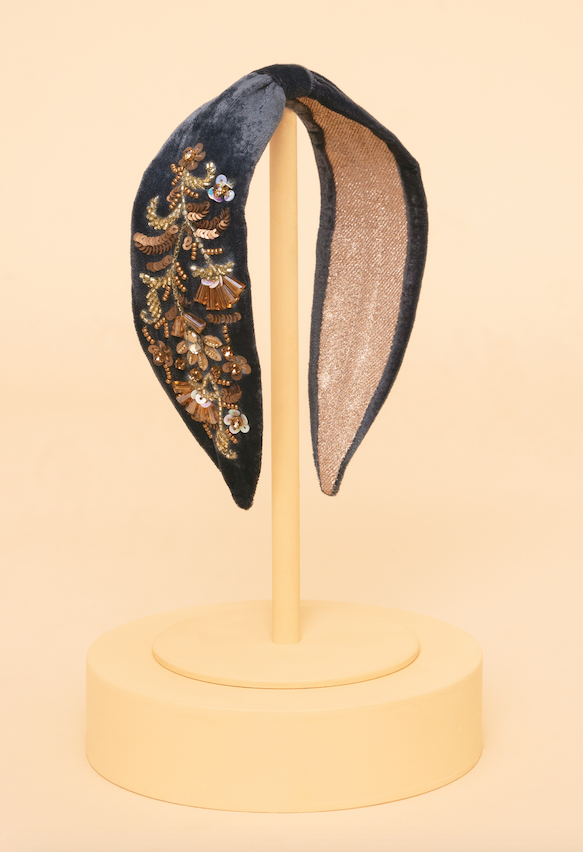 Golden Wildflowers Headband - Slate