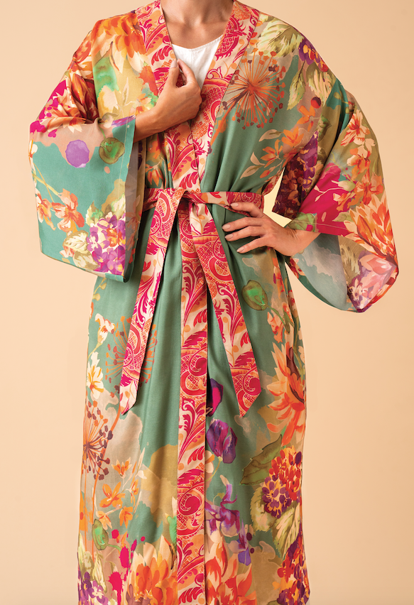 Kimono Gown - Oversized Blooms