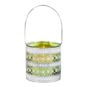 Green Glass Candle Holder