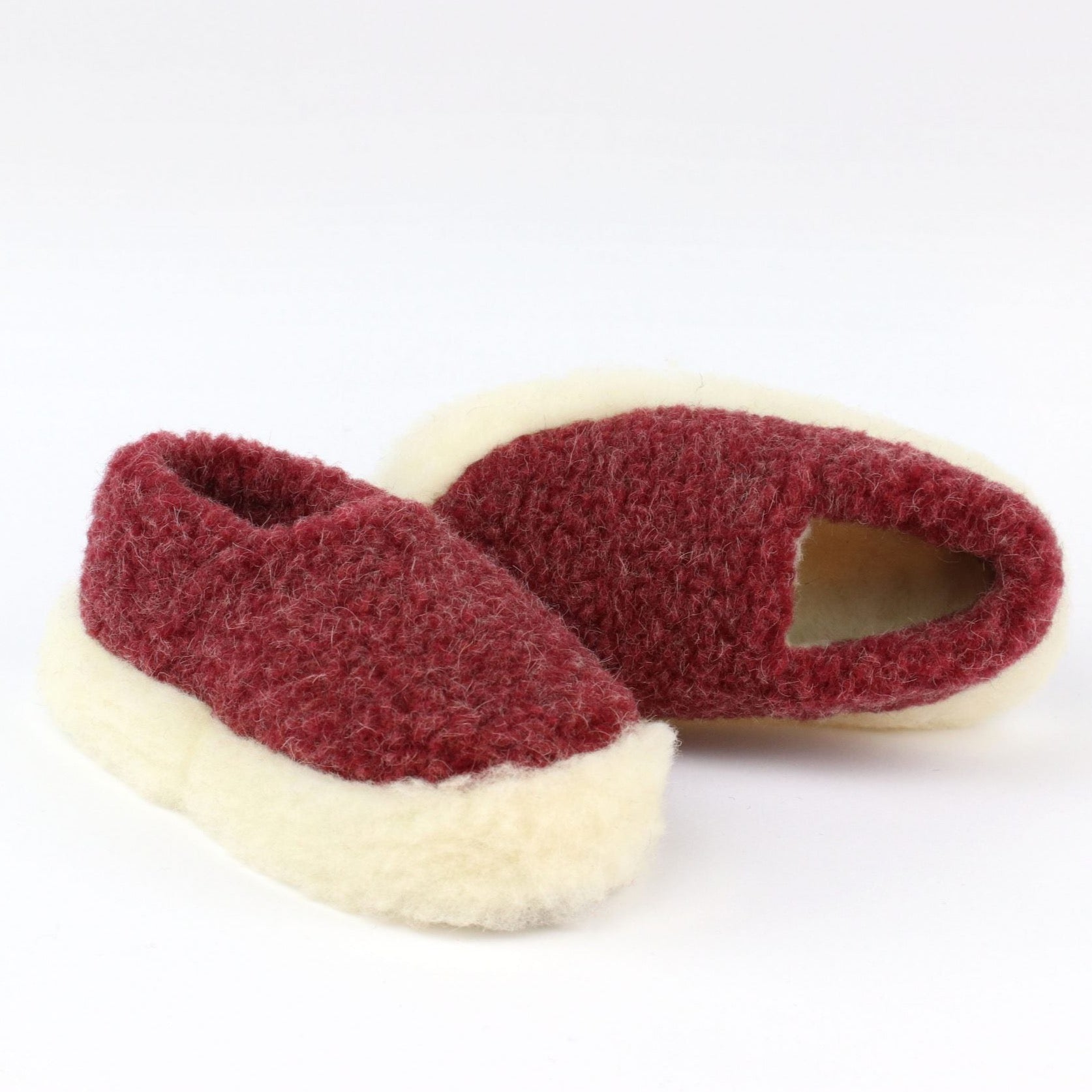 Dark Red Wool - Sheep by the Sea Slippers