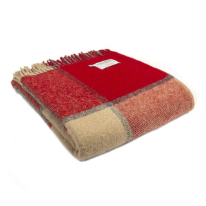 Red Slate - Block Check Blanket