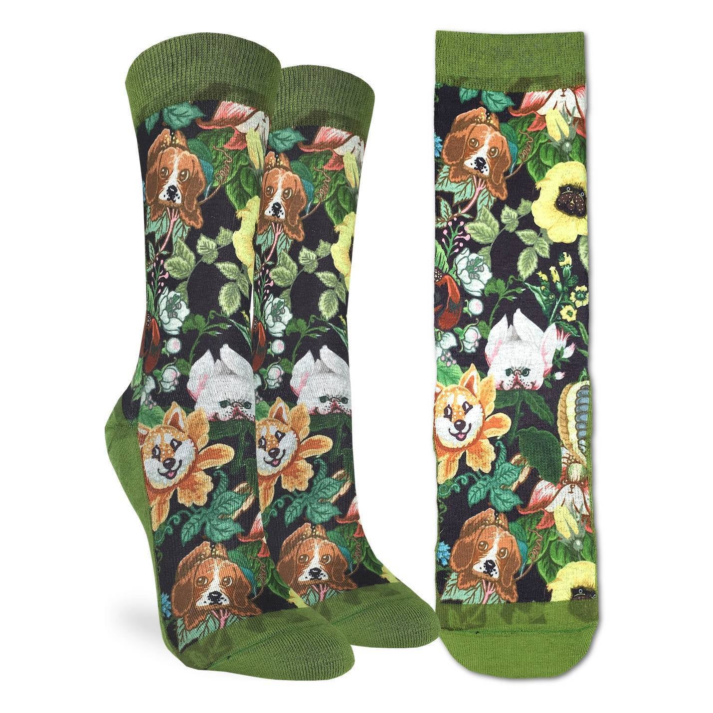 Floral Dogs Socks (Size 5-9)