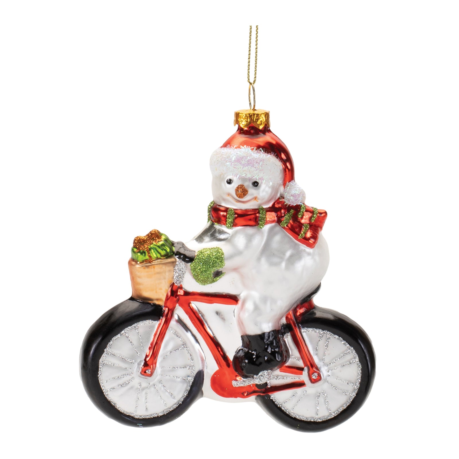 Snowman on a Bike Ornament
