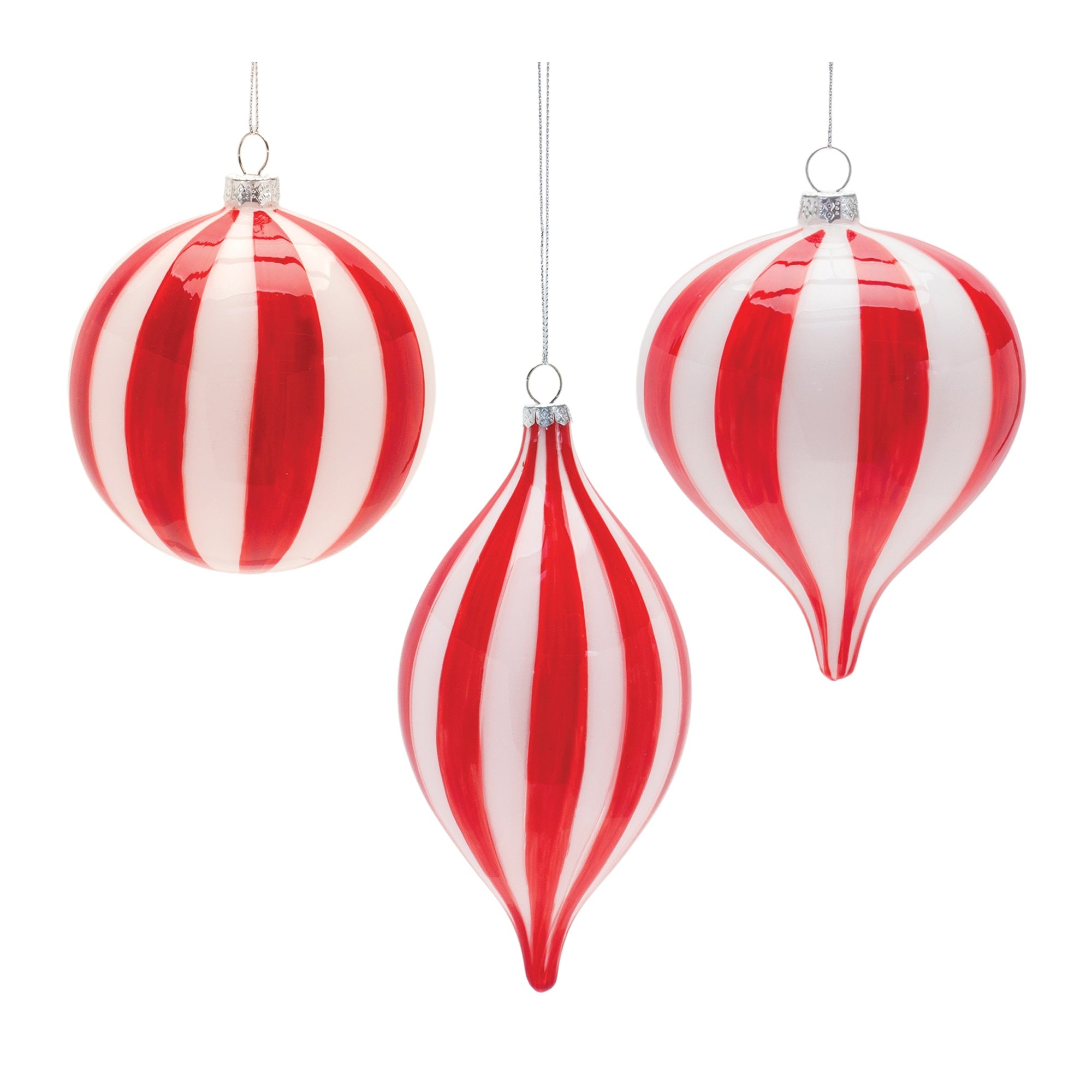 Red and White Striped Ornament