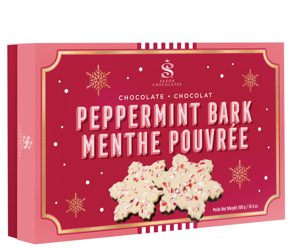 Box of Peppermint Bark Snowflakes