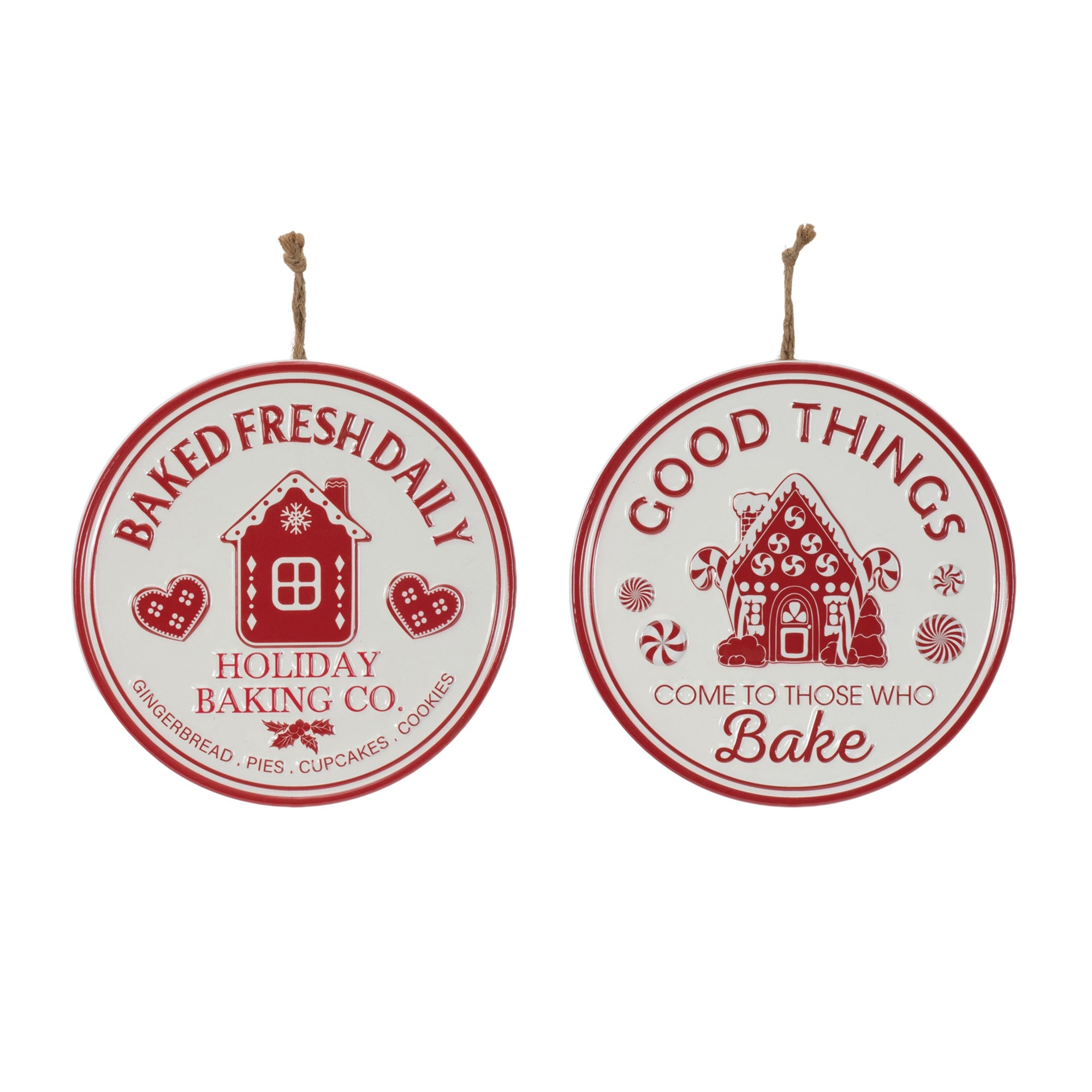 Red and White Baking Disc Ornaments