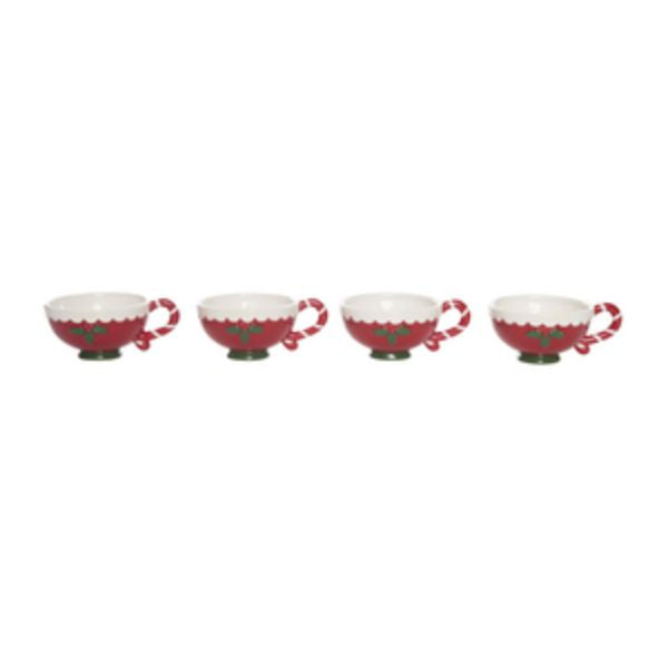 Poinsettia Teacup Ornament