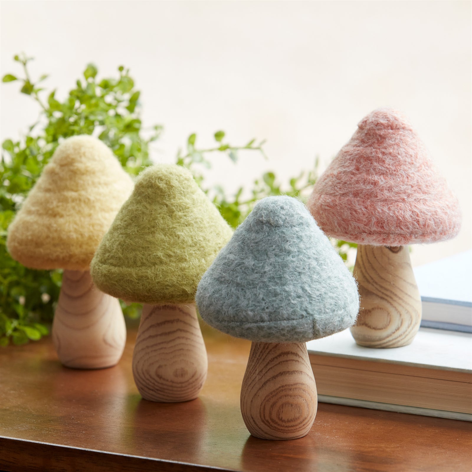 Pastel Wool Mushrooms