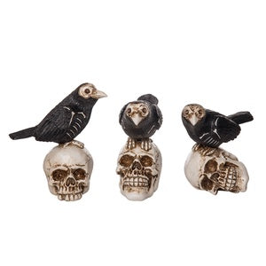 Crows on Skulls Figurines