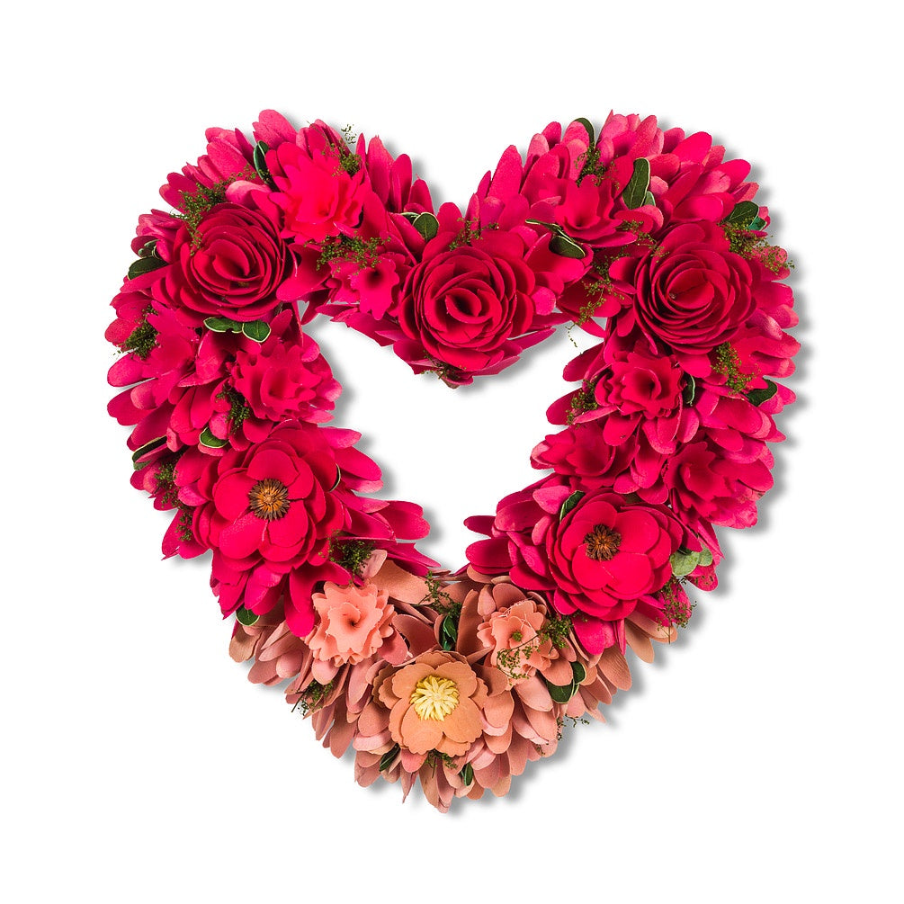 Pink Ombré Heart Wreath