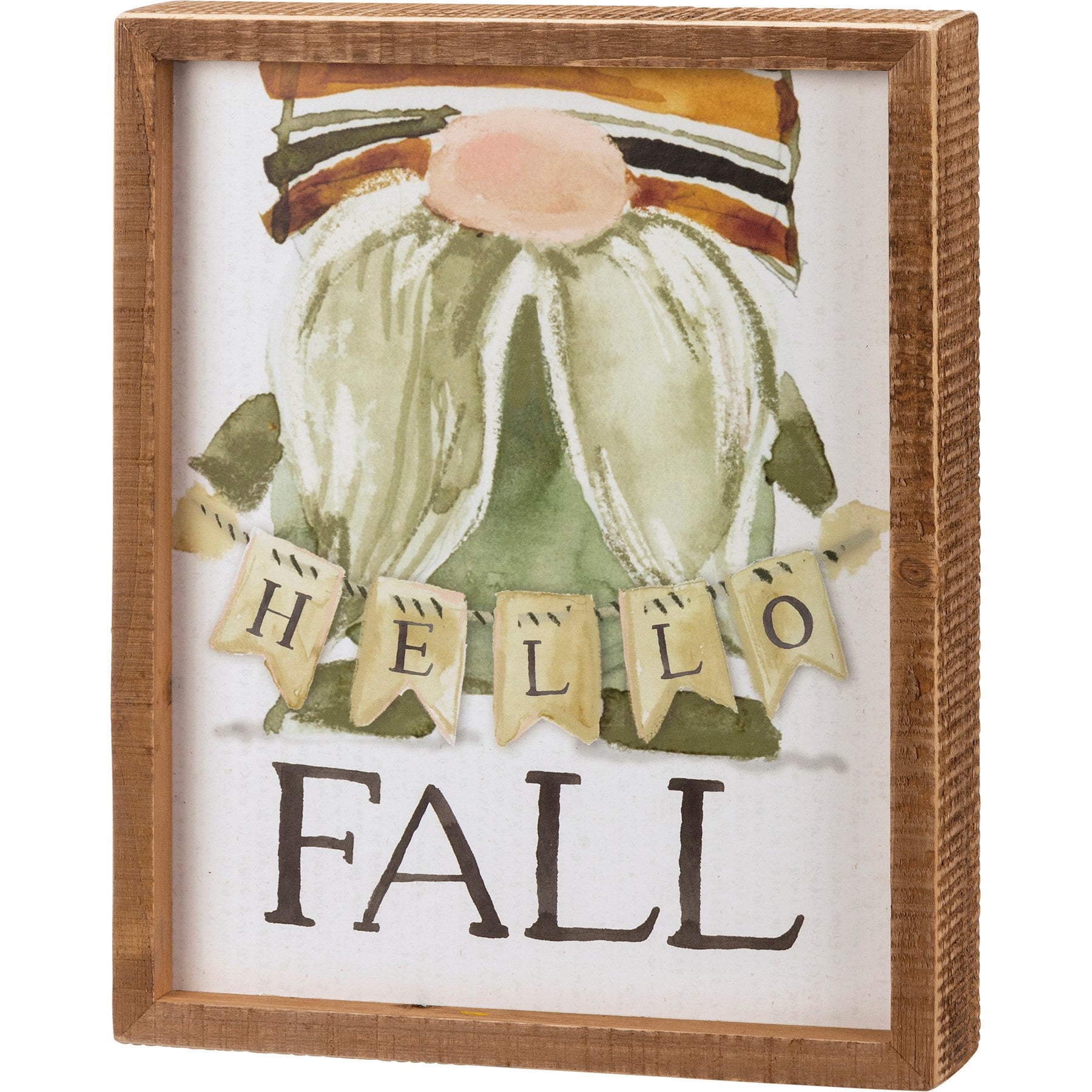 Hello Fall Gnome Box Sign