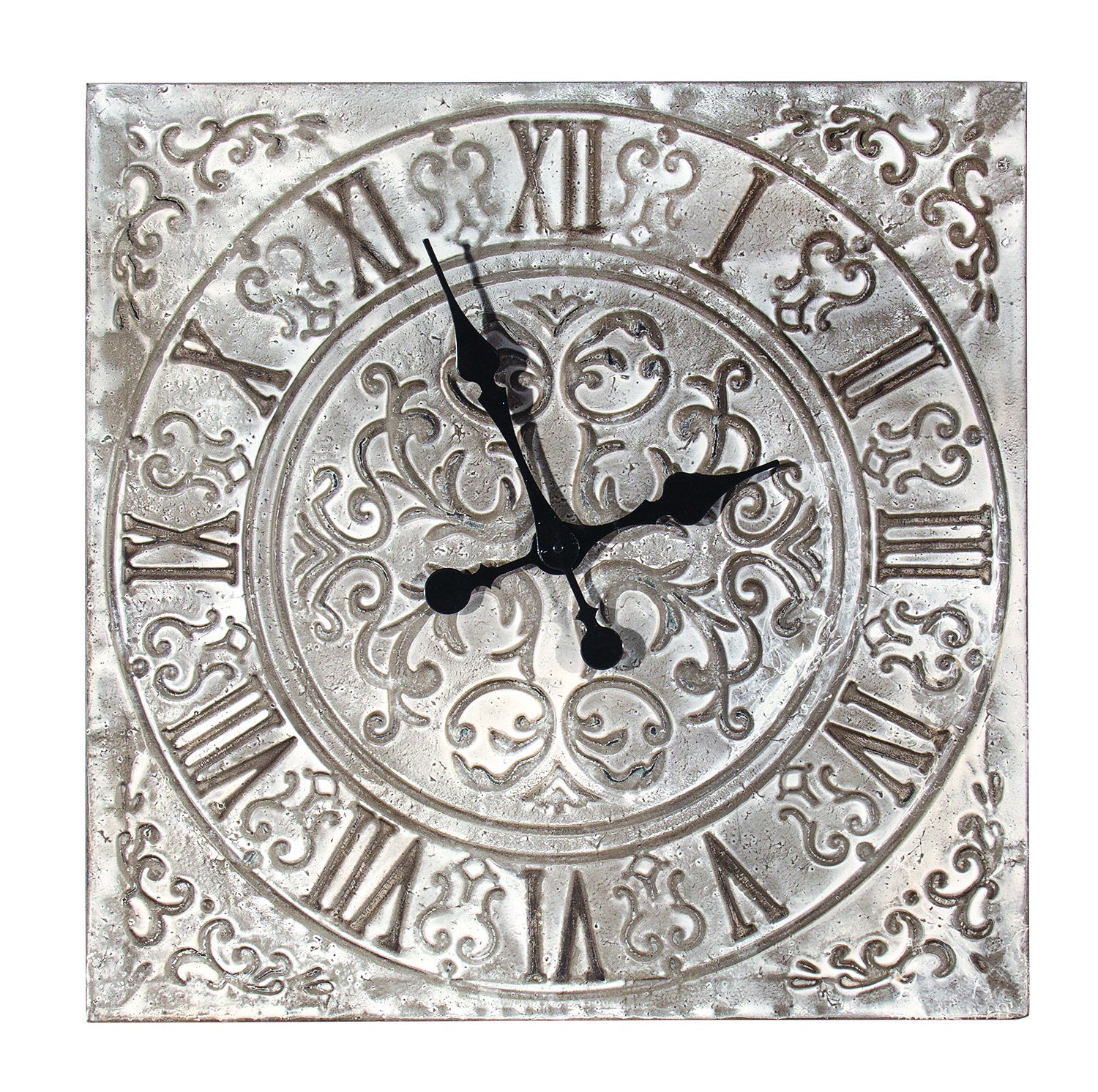 Antiqued Ceiling Tile Style Clock