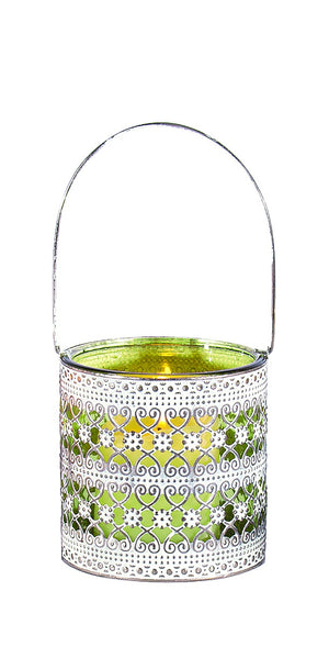 Green Glass Candle Holder