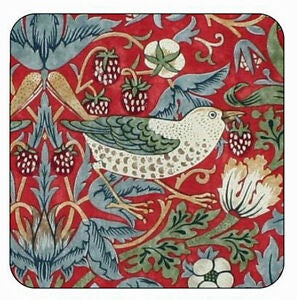 Red Strawberry Thief Coasters (Set of 6)