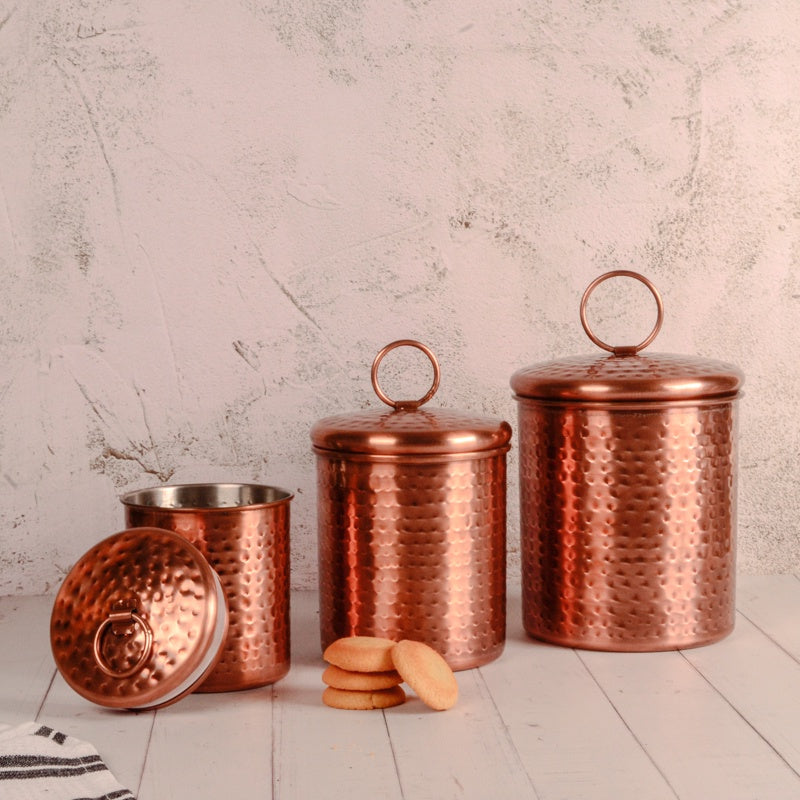 Copper Marigold Canisters - Set of 3