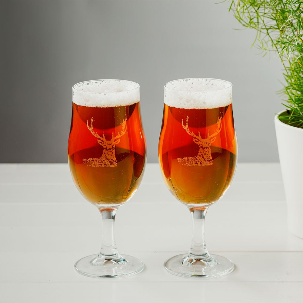Stag Craft Beer Glasses - Set of 2